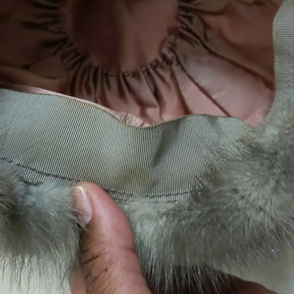 Vintage 1950's Grey Fur Mink Cloche Bucket Hat - Picture 5 of 8